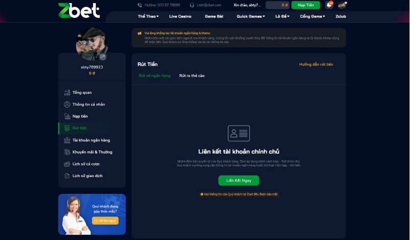Cách Rút Tiền Nhanh Chóng tại Zbet